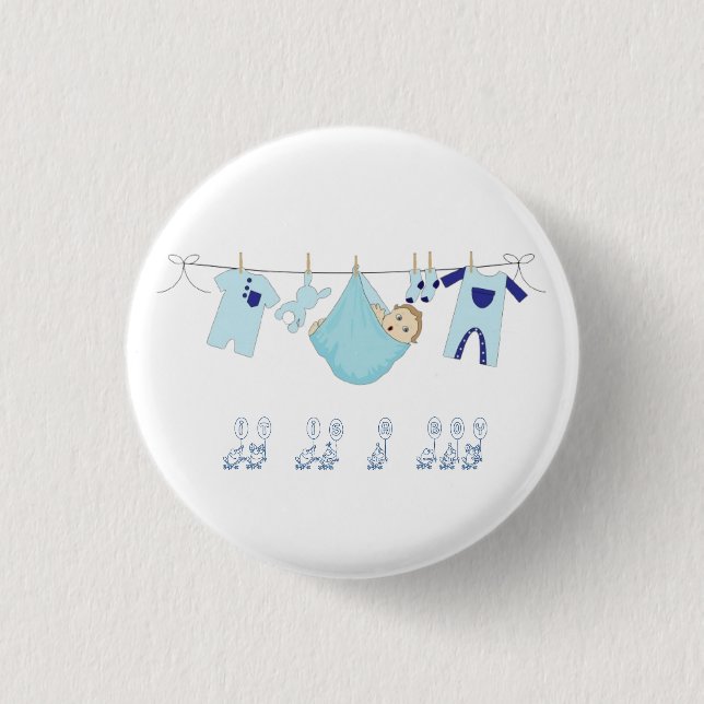 It is a Boy  Baby shower Button (Vorderseite)