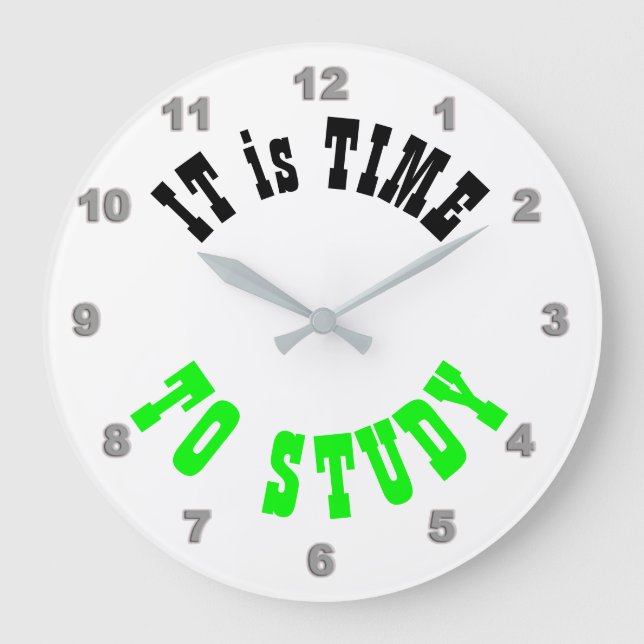 It is Time to Study Wall Clock Große Wanduhr (Vorderseite)