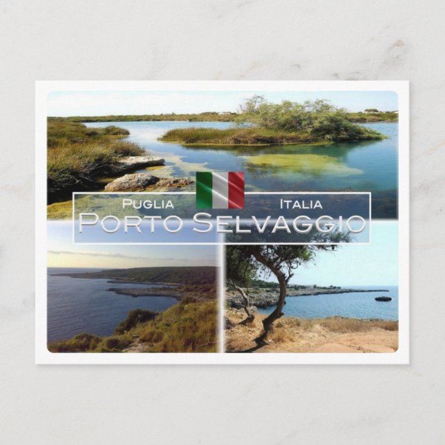 IT Italien - Apulien - Porto Selvaggio - Postkarte (Vorderseite)