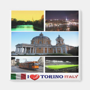 IT - Italien - Turin - I Liebe - Collage Mosaik Magnet