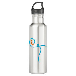 it-Logo 01, Cyan/Red Edelstahlflasche