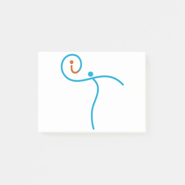 it-Logo 01, Cyan/Red Post-it Klebezettel (Vorderseite)