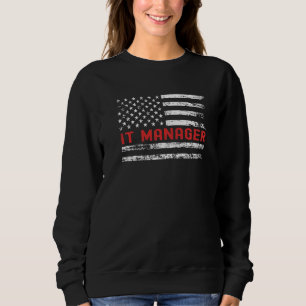 IT-Manager USA-Flagge Beruf Retro Jobtitel Sweatshirt