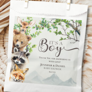 It’s a Boy Woodland Wildlife Baby Shower Thank You Geschenktütchen