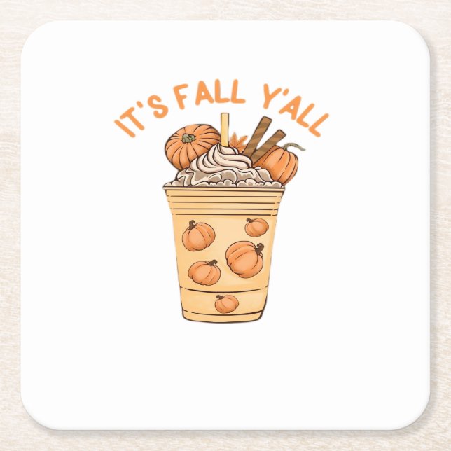 It’s Fall Y’all Cool Retro Rechteckiger Pappuntersetzer (Vorderseite)
