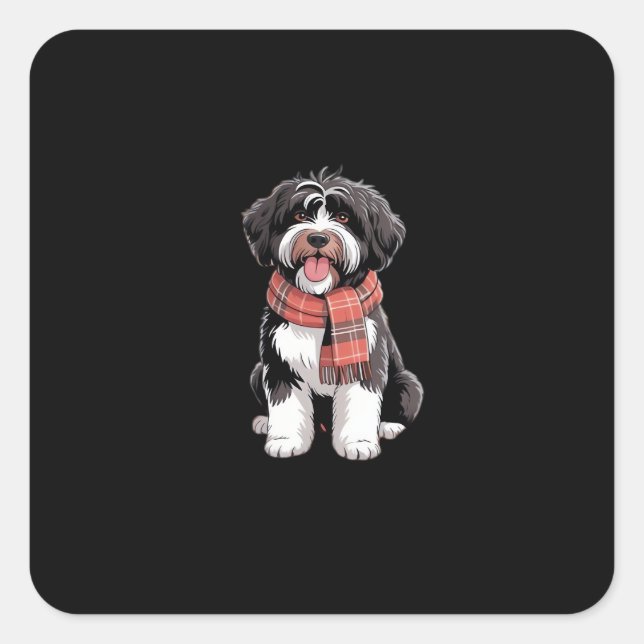 It’s Fall Y’all Cute Schnoodle Autumn Tree Fall Le Quadratischer Aufkleber (Vorderseite)