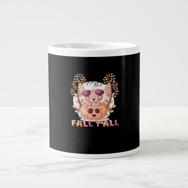 It’s Fall Y’all Pumpkin Halloween Cat Autumn Jumbo-Tasse (Vorderseite)