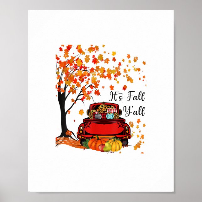 It’s Fall Y’all Pumpkin Leopard Fall Season Autumn Poster (Vorne)