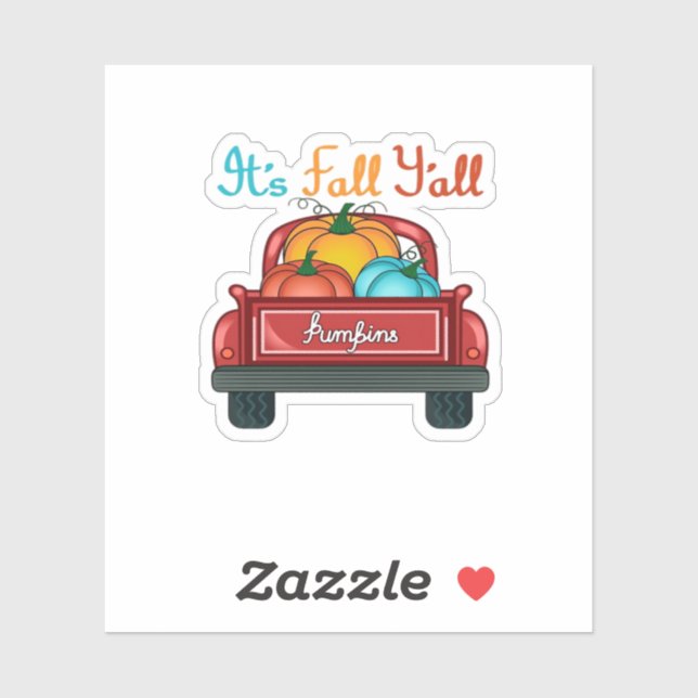 It’s Fall Y’all Pumpkin Red Aufkleber (Blatt)