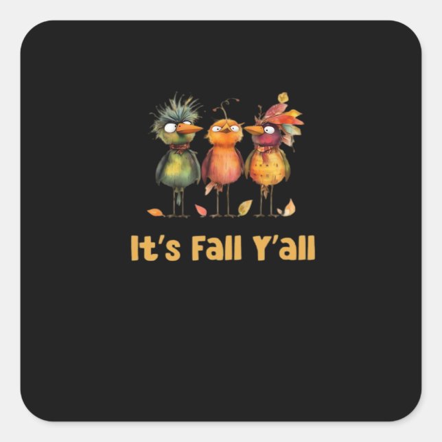 It’s Fall Y’all Rustic Minimal Clean Quadratischer Aufkleber (Vorderseite)