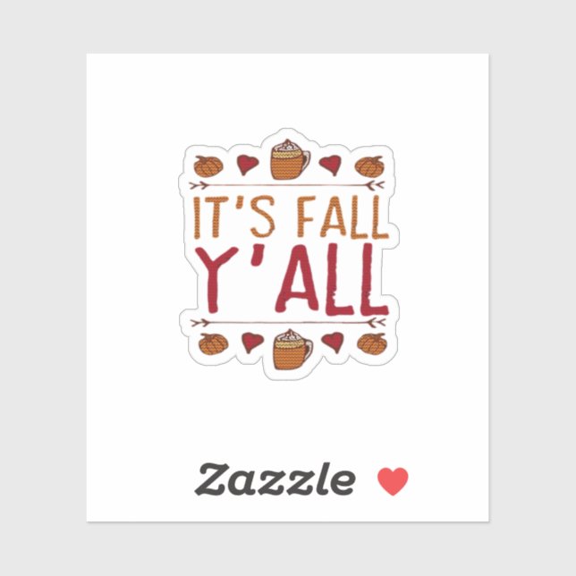 It’s Fall Y’all Sweater Thanksgiving Day Aufkleber (Blatt)