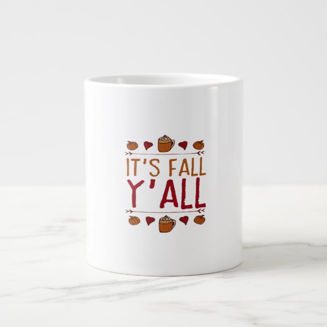 It’s Fall Y’all Sweater Thanksgiving Day Jumbo-Tasse (Vorderseite)
