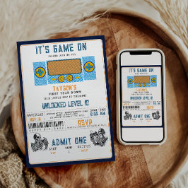 It’s Game On! Video Game Birthday Party  Einladung