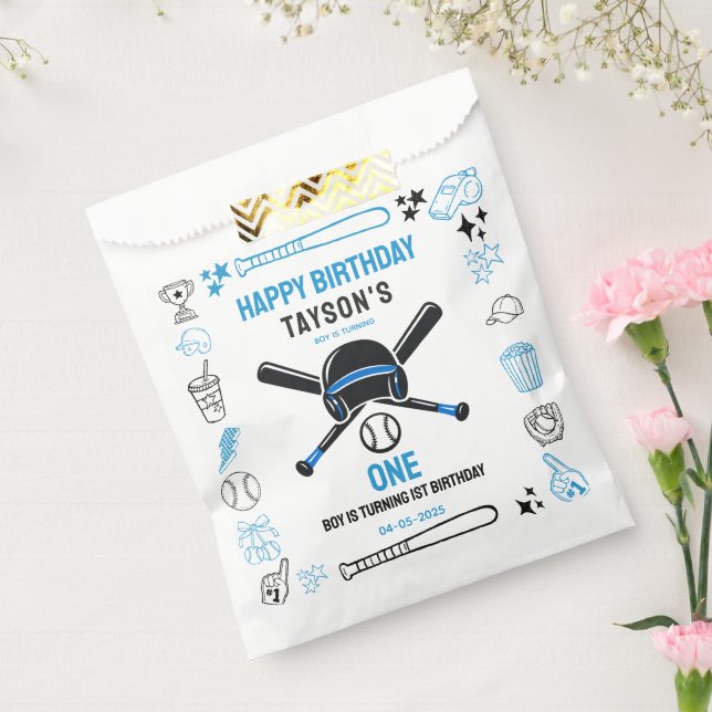 It’s Game Time Baseball 1st Birthday – Fun Kids  Geschenktütchen (Versiegelt)