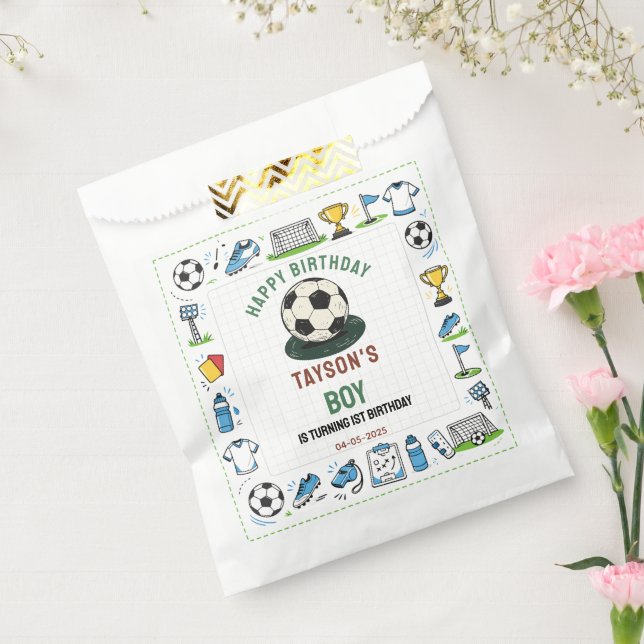 It’s Game Time Soccer 1st Birthday – Fun Kids  Geschenktütchen (Versiegelt)