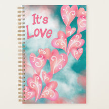 It’s Love – Pink & Teal Heart Cascade