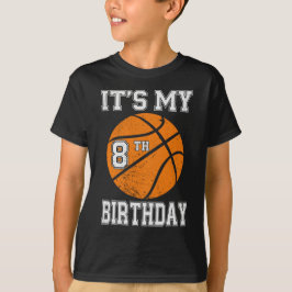 It’s My 8th Birthday Basketball Design T-Shirt