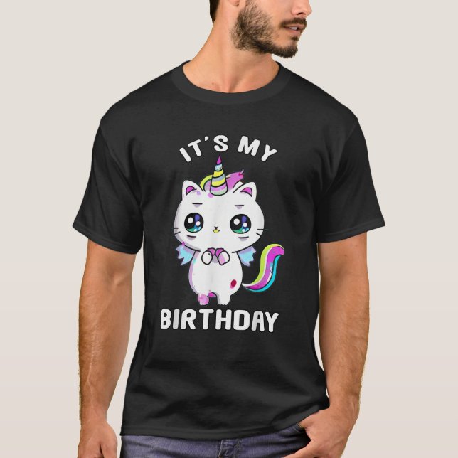 It s My Birthday Caticorn Meowgical Cat Kittycorn  T-Shirt (Vorderseite)