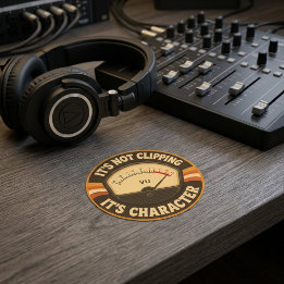 It’s Not Clipping, It’s Character – Audio Engineer Runder Aufkleber