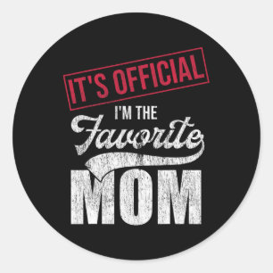 It&#; s Offiziell I&#; m the Favorite Mama Retro P Runder Aufkleber