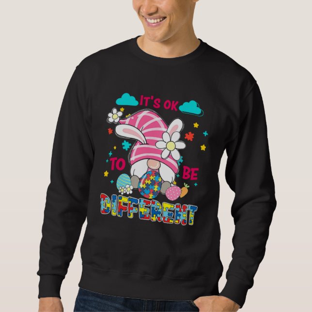 It s Ok To Be Different Autism Awareness Gnome Vin Sweatshirt (Vorderseite)