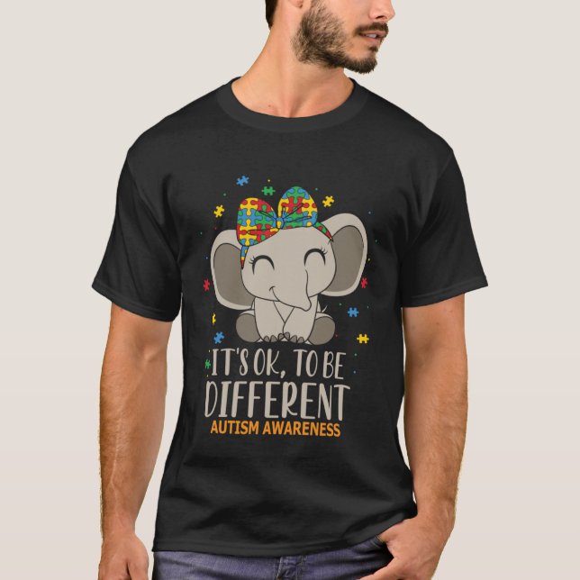 It s Ok to Be Different Autism Awareness Puzzle El T-Shirt (Vorderseite)