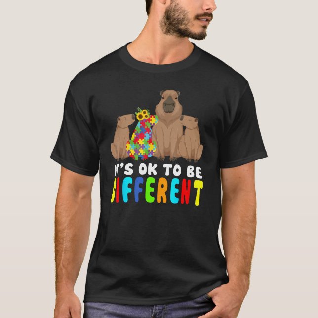 It s Ok To Be Different Capybara Autism Awareness T-Shirt (Vorderseite)