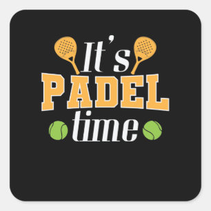It’s Padel Time Sport Quadratischer Aufkleber