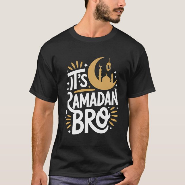 It’s Ramadan Bro Gold Crescent Mosque T-Shirt (Vorderseite)