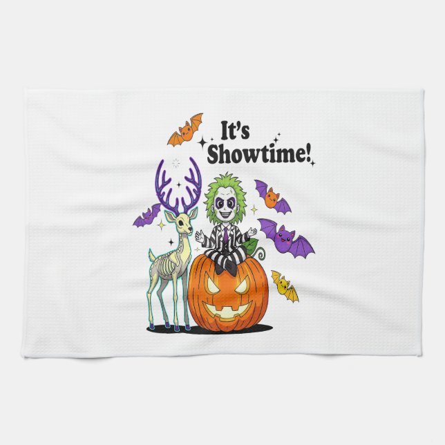 It�s Showtime Funny Halloween Geschirrtuch (Horizontal)