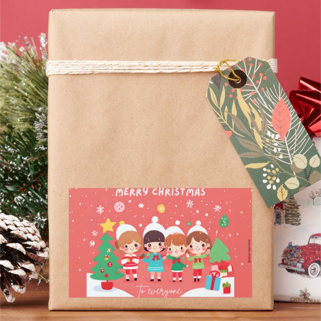 It´s so Kawaii Weihnachten | Kinder | Rechteckiger Aufkleber (Feiertag)