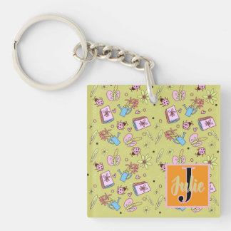 It’s Springtime Book Lovers Colorful Doodles Name Schlüsselanhänger