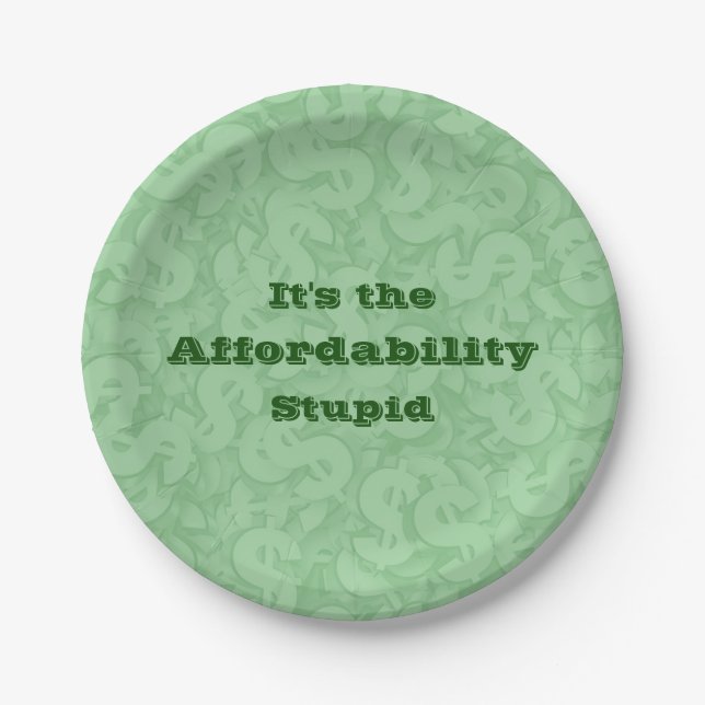 It’s the Affordability Stupid Pappteller (Vorderseite)