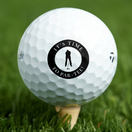 It’s Time to Par-Tee  Funny Monogram For Him Golfball