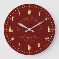 It’s Wine O’Clock Elegant Gold Burgundy Monogram