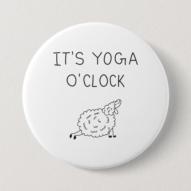 It’s Yoga O’Clock Sheep Button (Vorderseite)