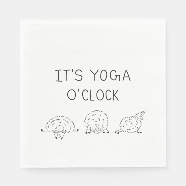 It’s Yoga O’Clock Sheep Serviette (Vorderseite)