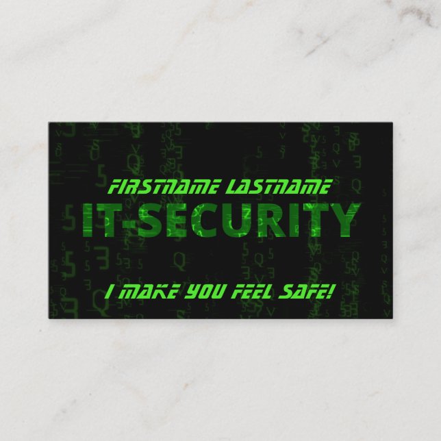 IT-Security Cybercrime-Spezialist für Cybersicherh Visitenkarte (Vorderseite)