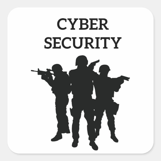 IT-Sicherheit: Der digitale Verteidigungskonflikt Quadratischer Aufkleber (Vorderseite)