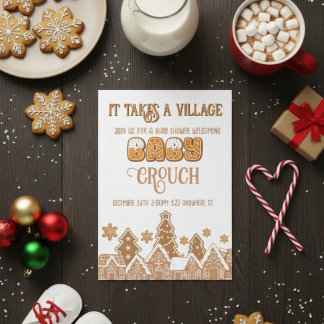 "it takes a village" baby shower invitation einladung