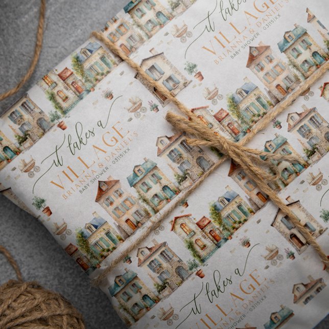 It Takes a Village Baby Shower Wrapping Paper Geschenkpapier (It Takes A Village Gift Wrap)