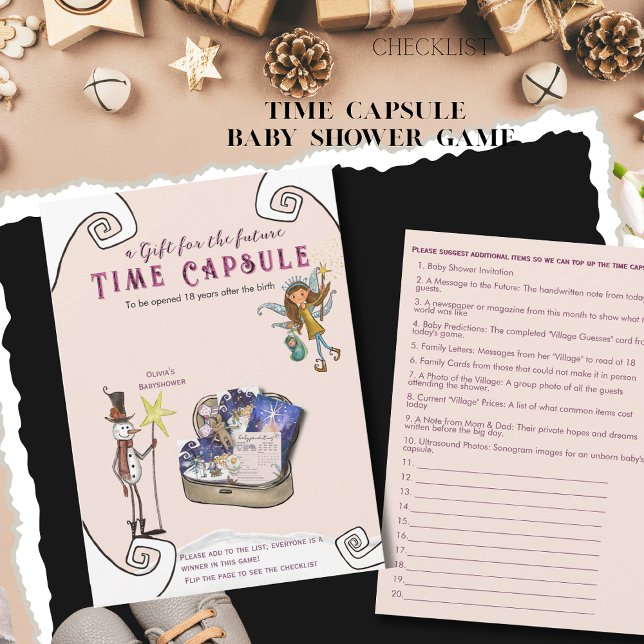 It Takes a Village Winter Baby Shower Time Capsule Einladung (It Takes a Village Winter Baby Shower Time Capsule Invitation)
