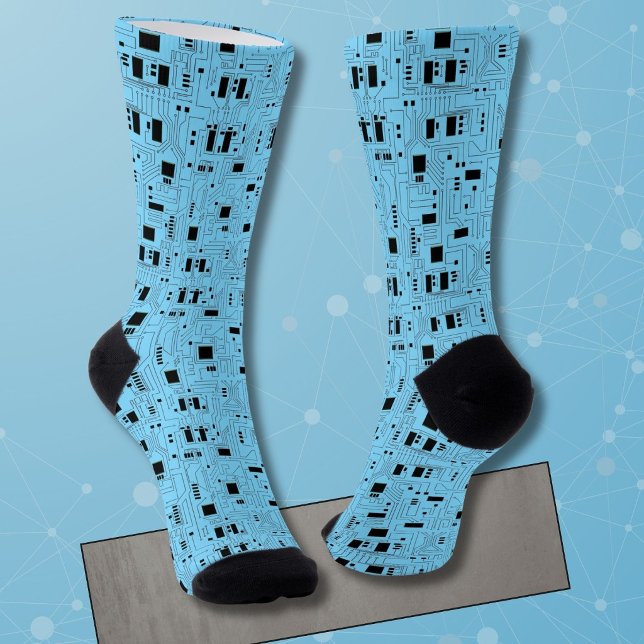 IT-Typ Azur Blau Classic Leiterplatte Socken (Von Creator hochgeladen)