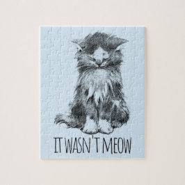 It Wasn't Meow Cute Fluffy Kitten Light Blue