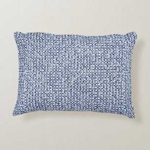 Itajime Shibori blaues Karo-Textilgeometrische Dekokissen