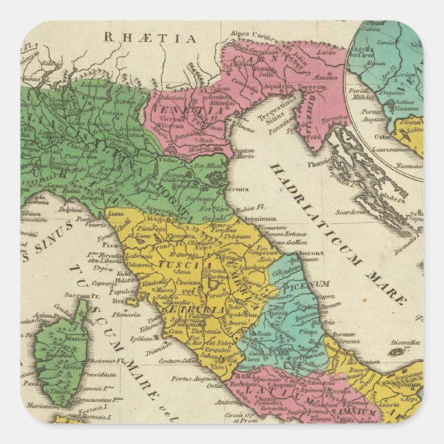 Italia Antiqua Quadratischer Aufkleber (Vorderseite)