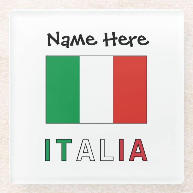 Italia Bandeira Italiana Personalisiert Glasuntersetzer (Vorderseite)