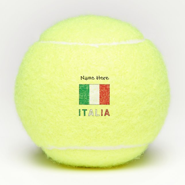 Italia Bandiera Italiana Black Personalization Tennisbälle (Vorderseite)