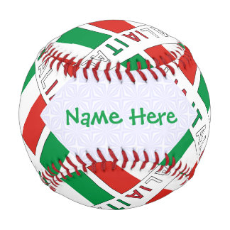 Italia Bandiera Italiana Tiled Green Personalisier Baseball