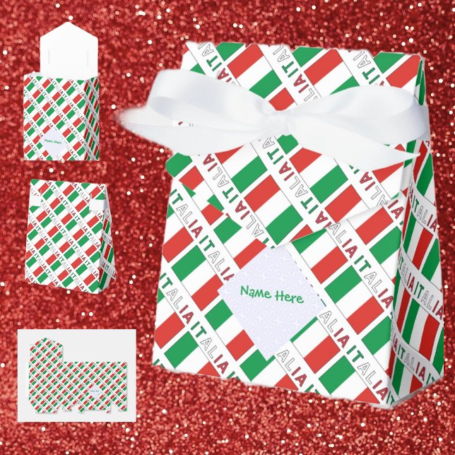 Italia Bandiera Italiana Tiled Green Personalisier Geschenkschachtel (Von Creator hochgeladen)